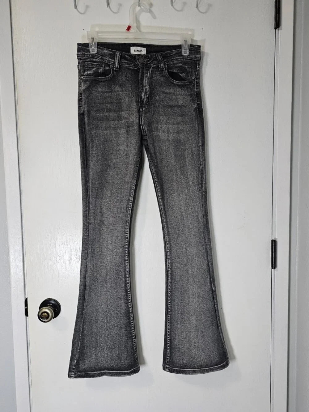 Bamboo Stretch Black Faded Bootleg Women's Jeans - Size 9